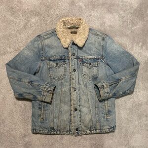 Levi’s Skateboarding Collection Sherpa Lined Jacket Mens Small Cotton Blue